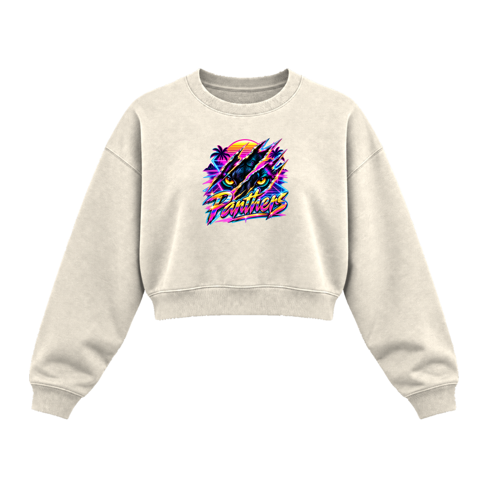 GBN Neon Panther Women's Cropped Crewneck - Bone