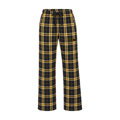 GBN Varsity Letters Women's Flannel Pants - Black/ Gold