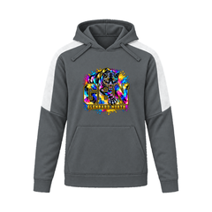 GBN Paint Splash Panther Performance Hoodie - Iron Grey/ White