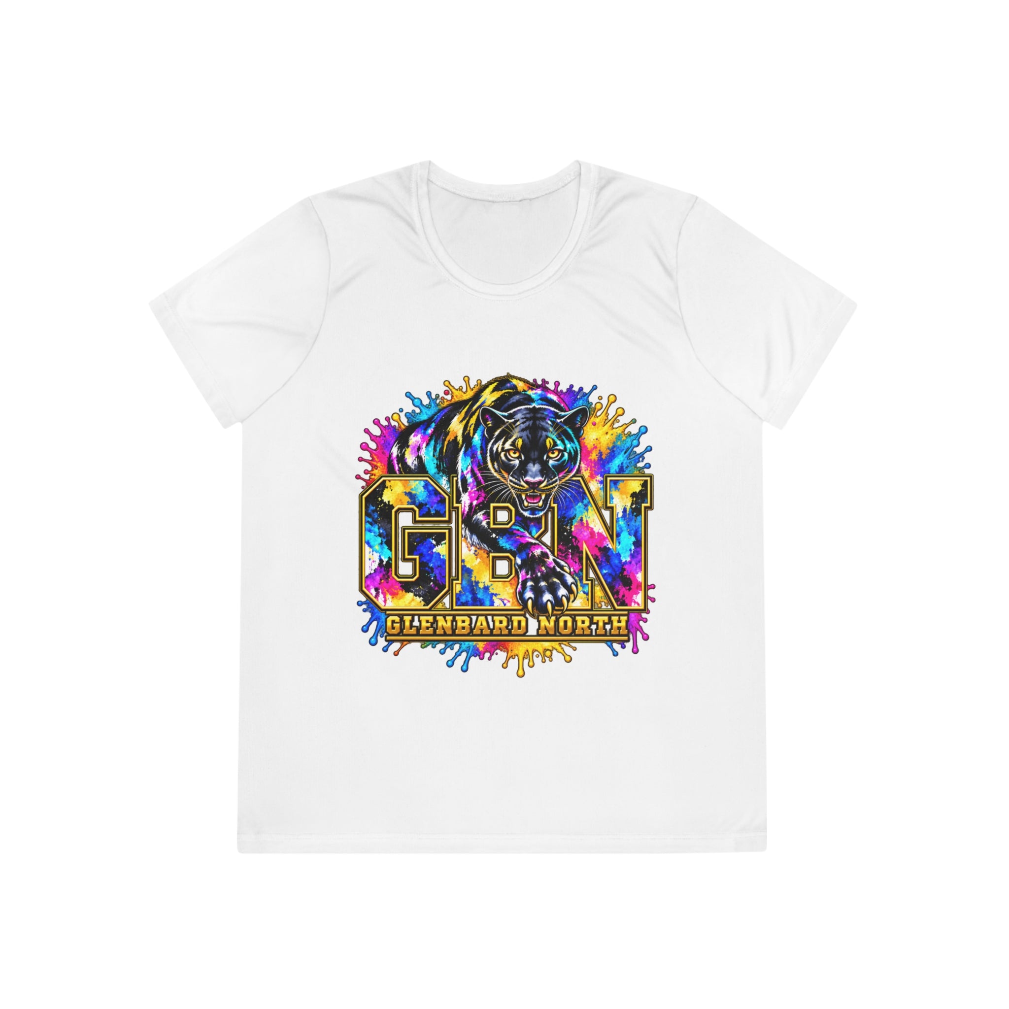 GBN Paint Splash Panther Ladies Performance Tee