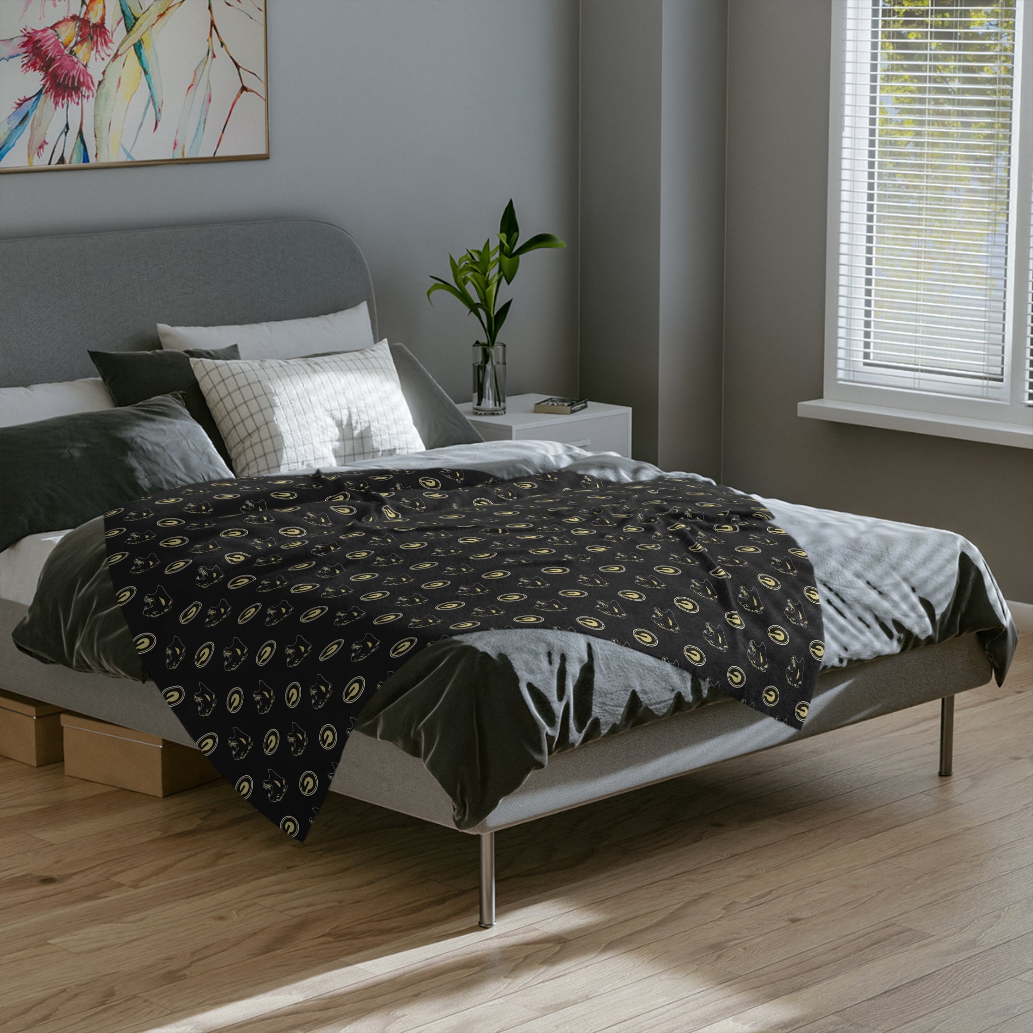 Panther Soft Velveteen Cozy Throw