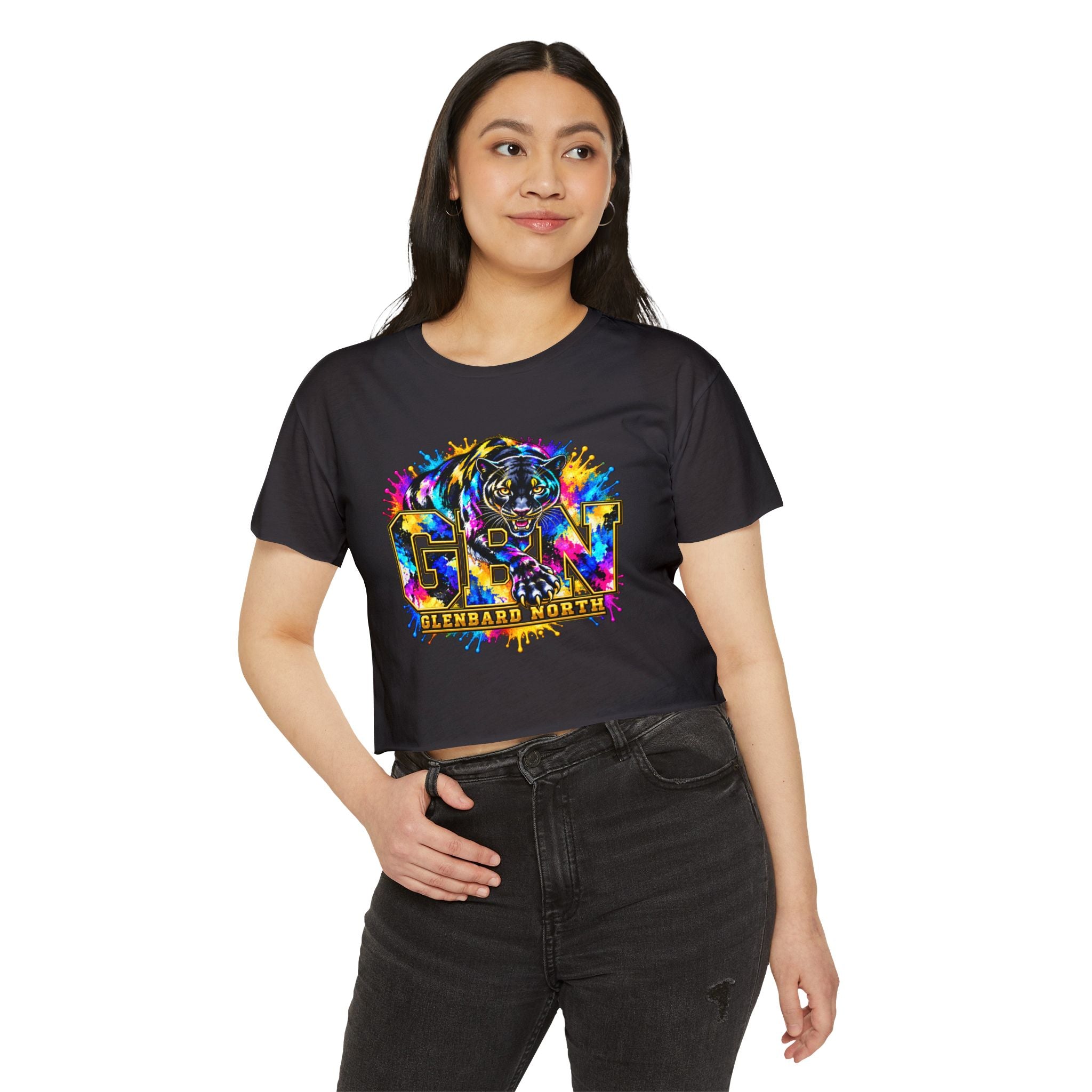 GBN Paint Splash Panther Crop Top