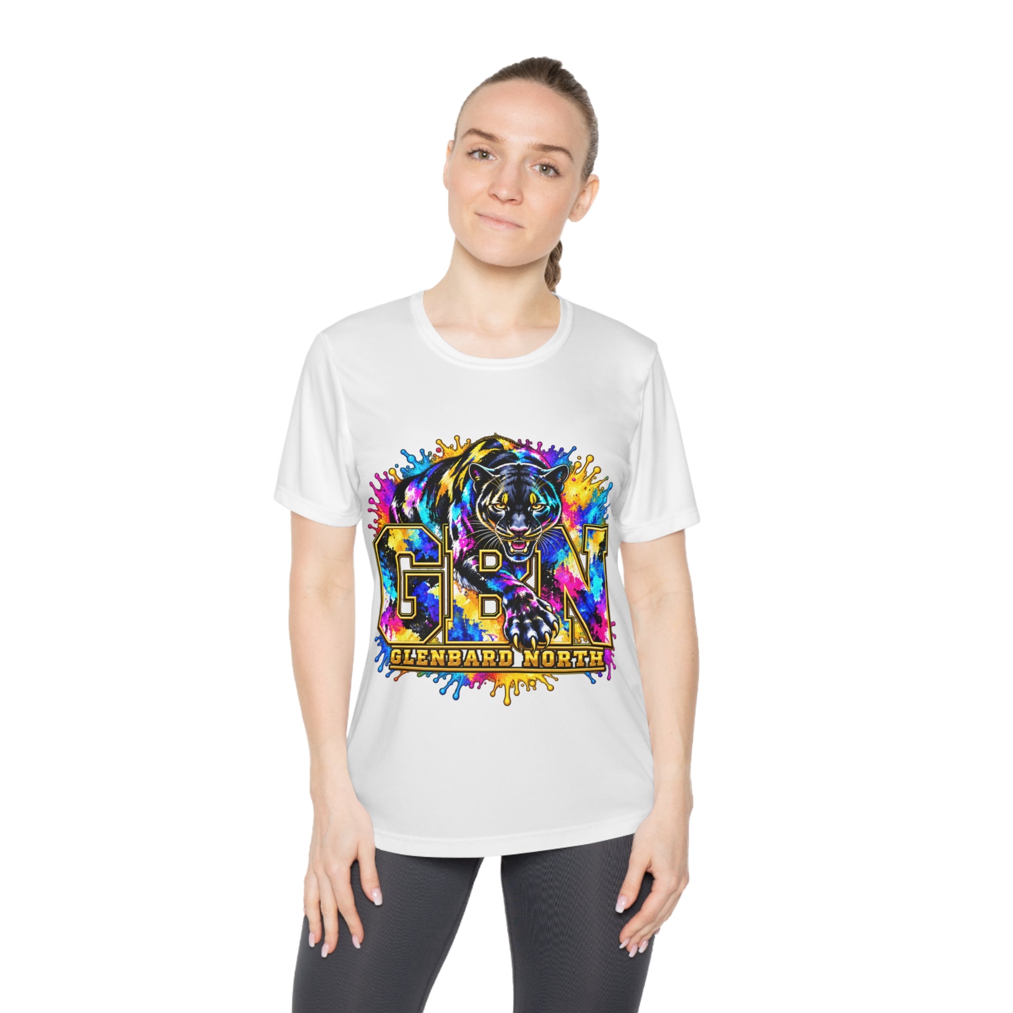 GBN Paint Splash Panther Ladies Performance Tee
