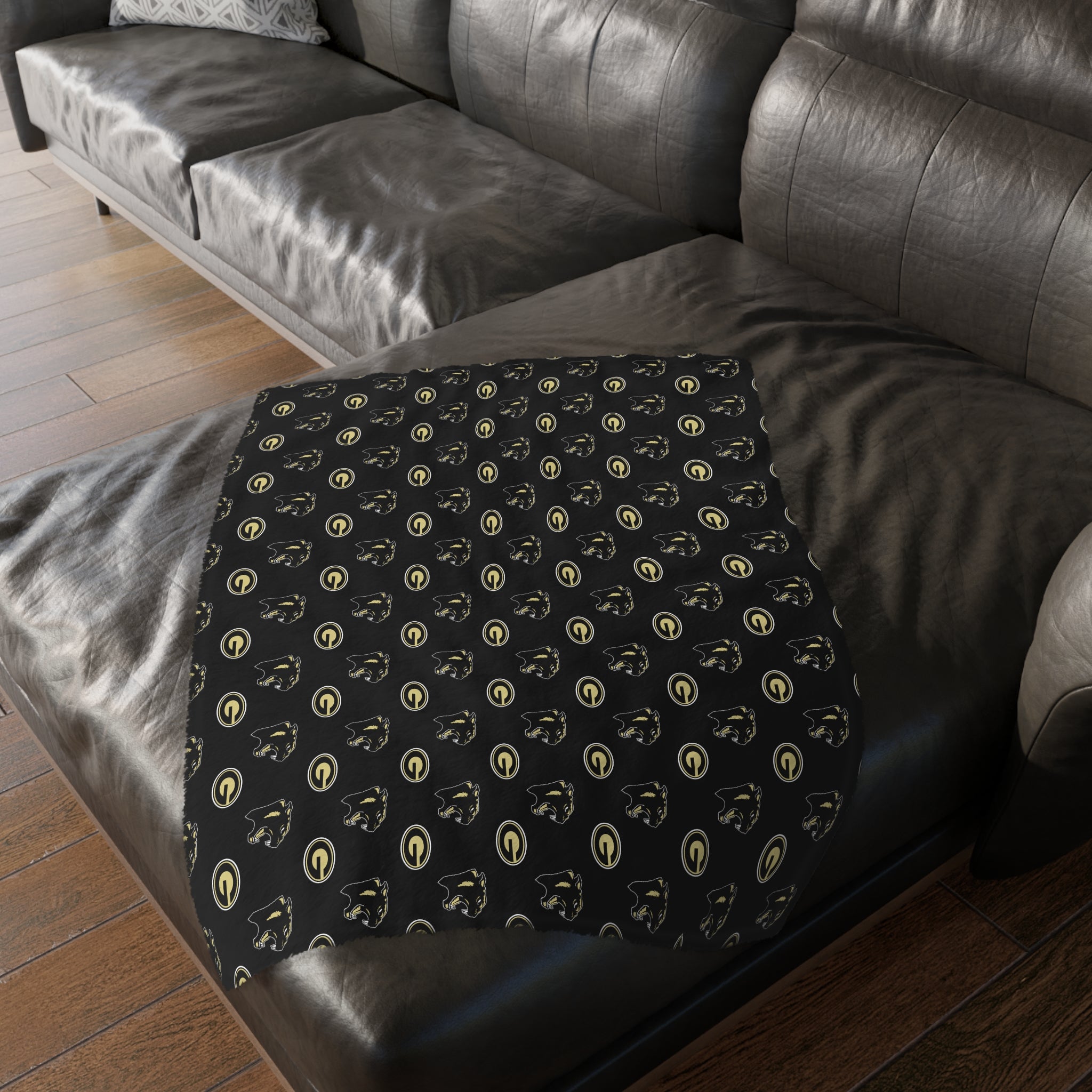 Panther Reversible Microfiber Blanket (Gray)
