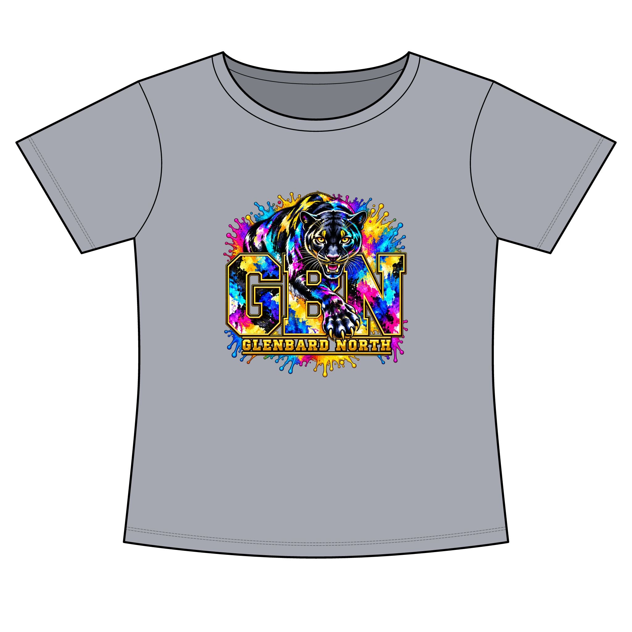 GBN Paint Splash Panther Women's Slim Fit Tee