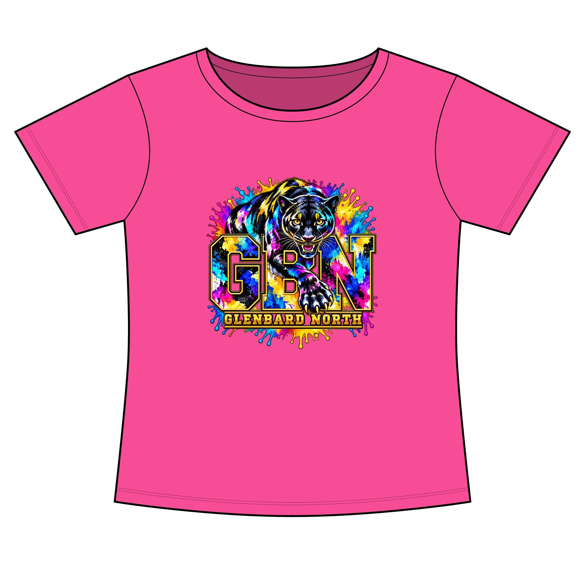 GBN Paint Splash Panther Women's Slim Fit Tee