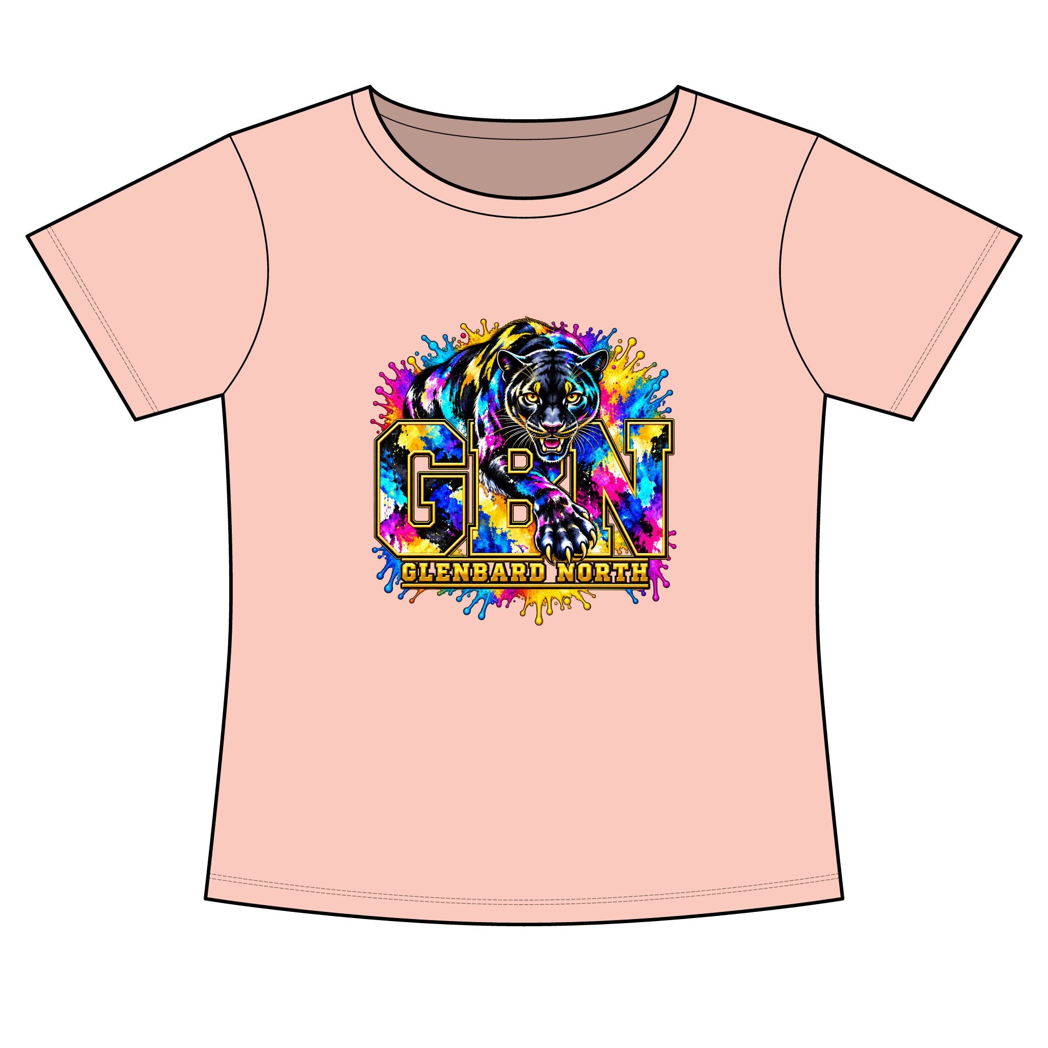 GBN Paint Splash Panther Women's Slim Fit Tee
