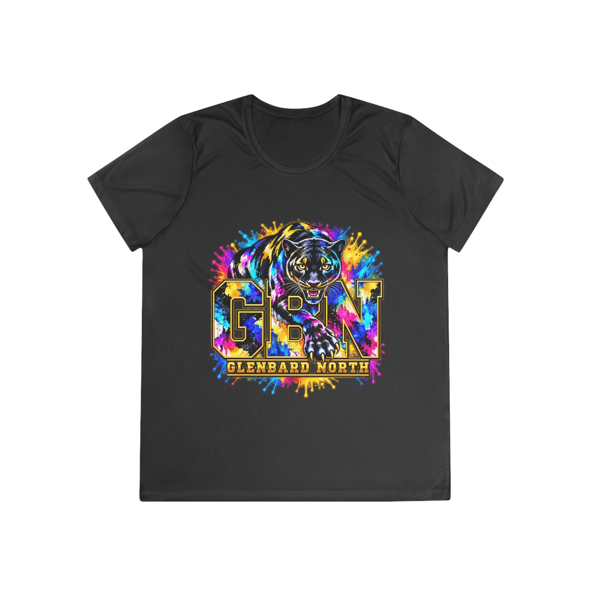 GBN Paint Splash Panther Ladies Performance Tee