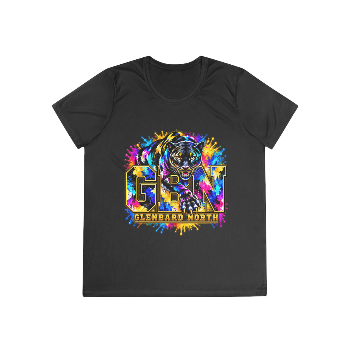 GBN Paint Splash Panther Ladies Performance Tee