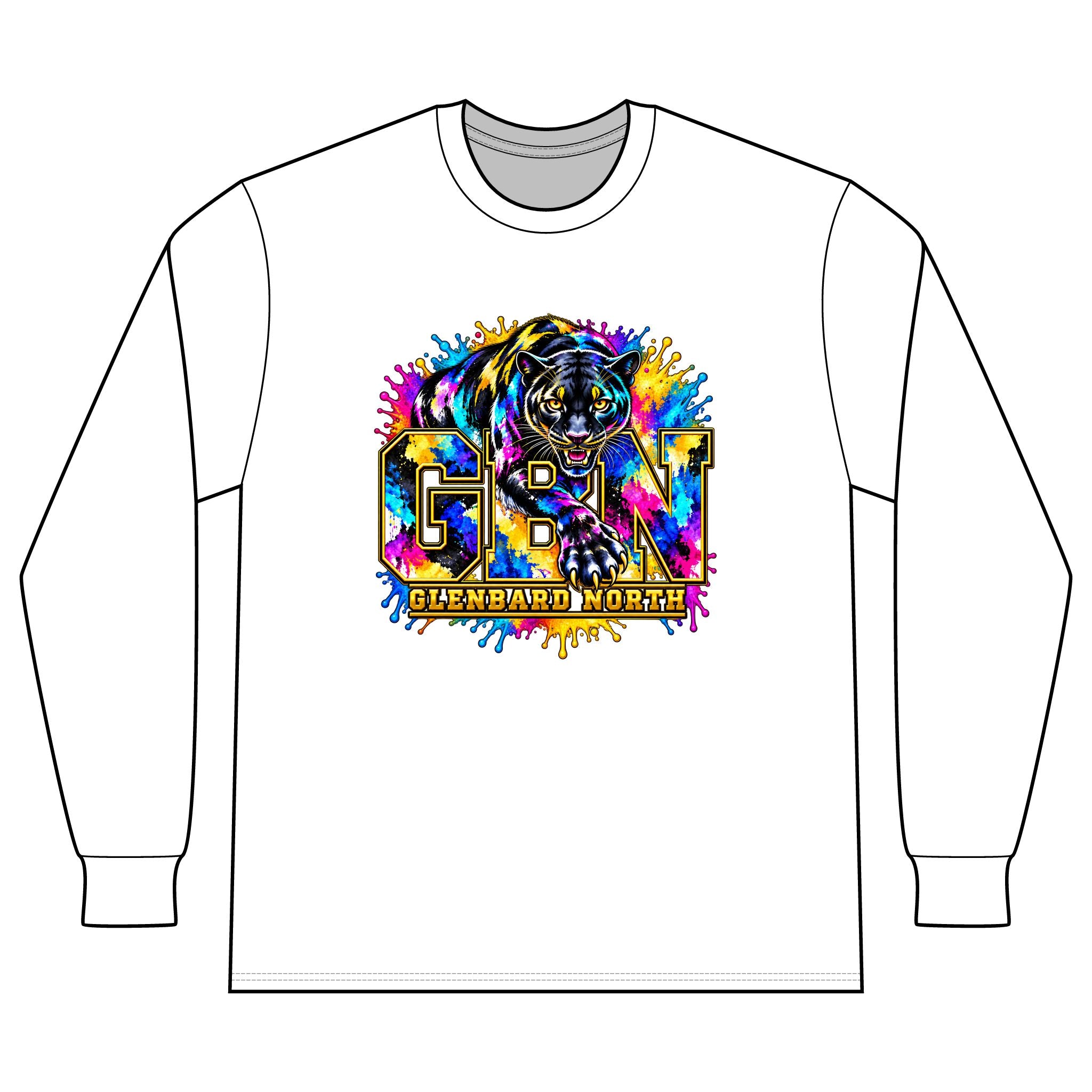 GBN Paint Splash Panther Long Sleeve Tee