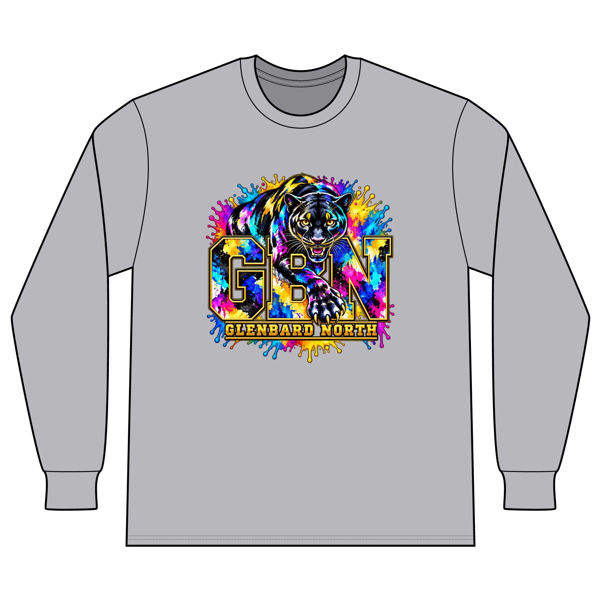 GBN Paint Splash Panther Long Sleeve Tee