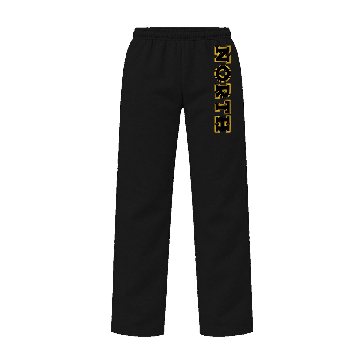 GBN NORTH Leg Open Bottom Sweatpants - Black