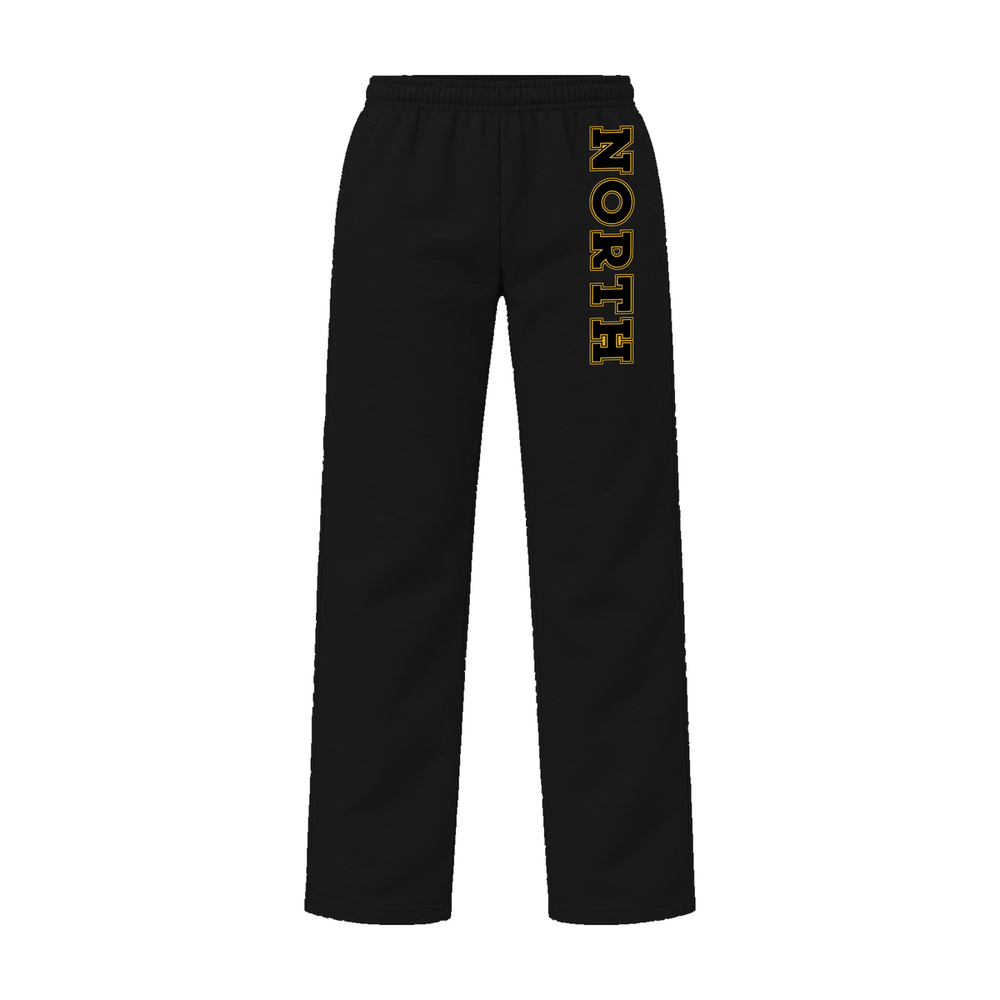 GBN NORTH Leg Open Bottom Sweatpants - Black