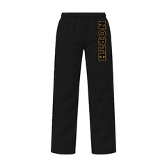 GBN NORTH Leg Open Bottom Sweatpants - Black