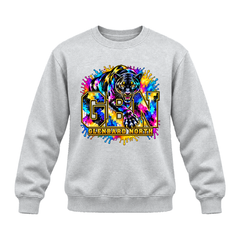 GBN Paint Splash Panther Premium Crewneck - Light Steel