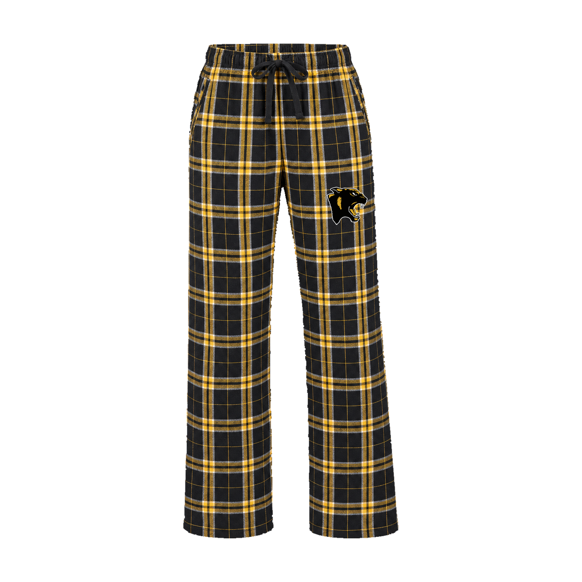 GBN Panther Logo Women's Flannel Pants - Black/ Gold