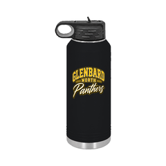 GBN Arched Panthers 32oz Water Bottle - Black