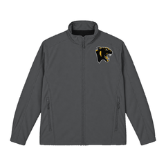 GBN Panther Logo Embroidered Soft Shell Jacket - Deep Smoke