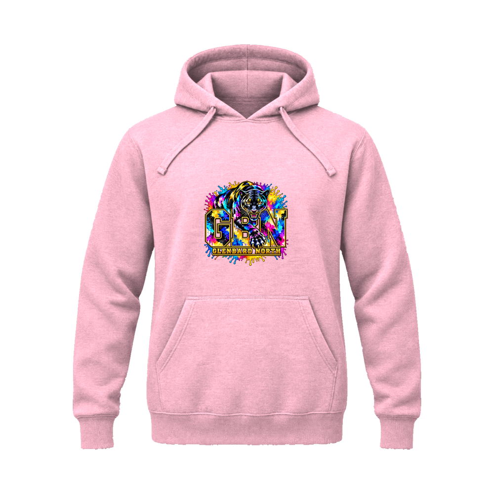 GBN Paint Splash Panther Premium Hoodie - Pink