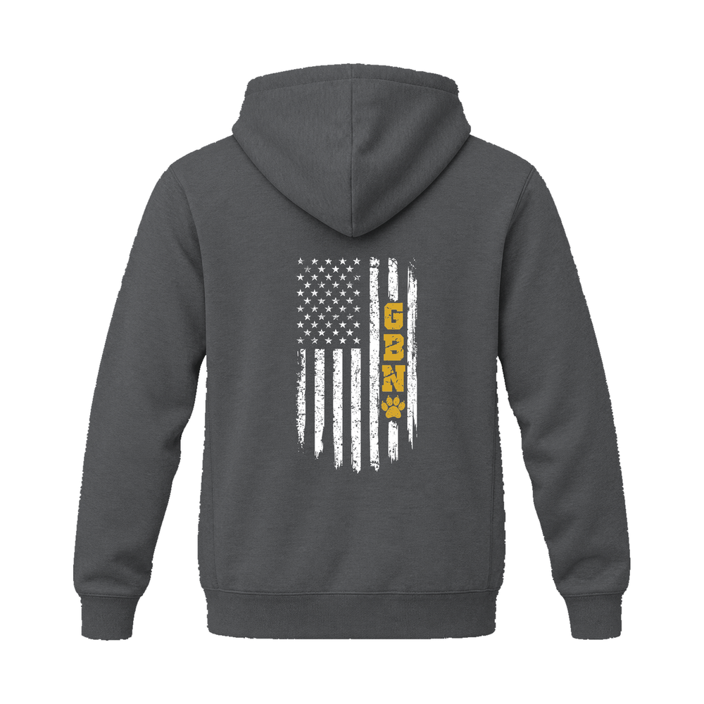 GBN Flag Premium Hoodie - Dark Grey Heather (back)