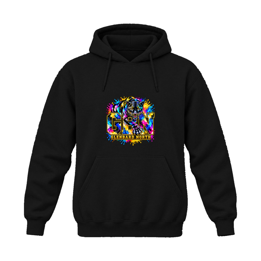 GBN Paint Splash Panther Hoodie - Black