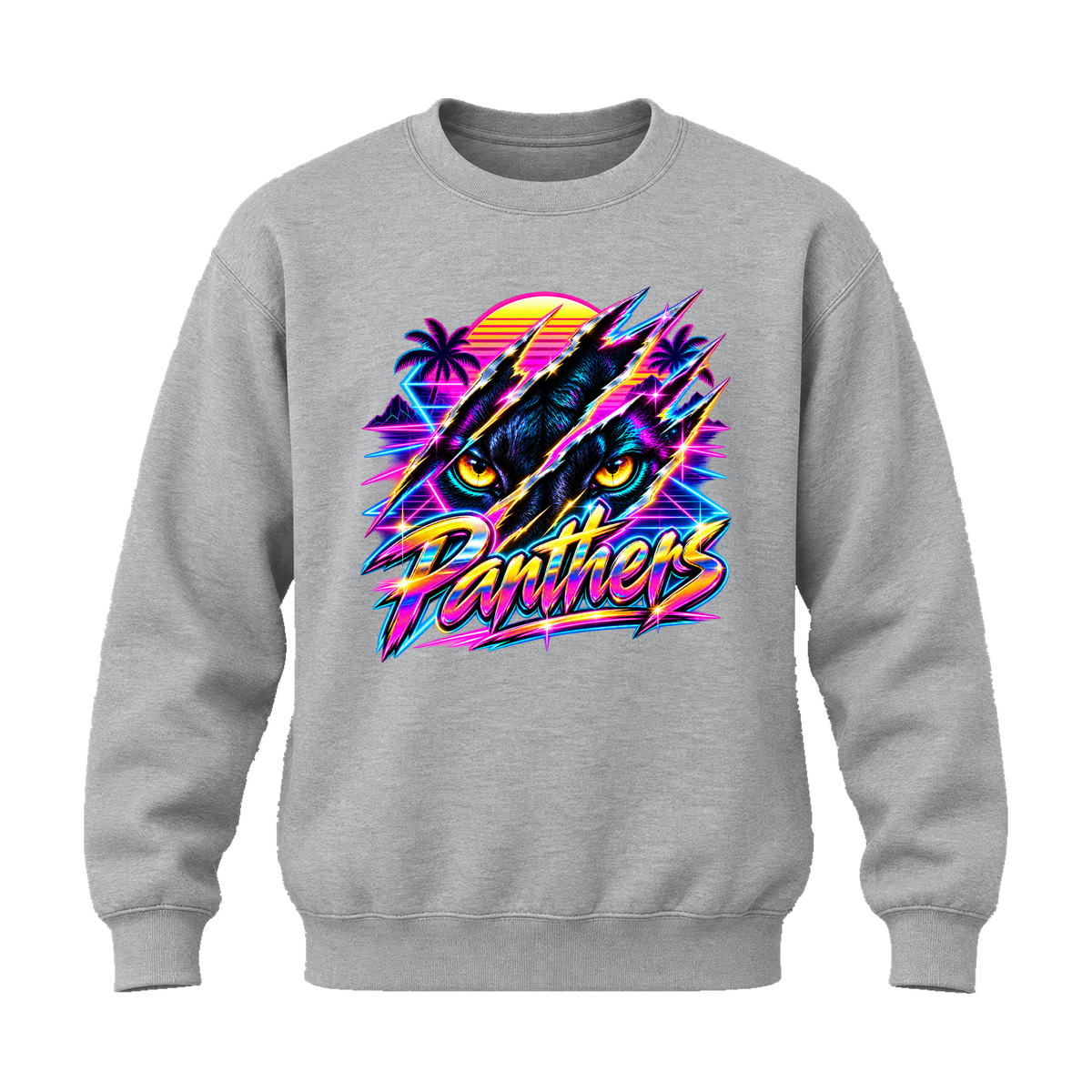 GBN Neon Panther Crewneck Sweatshirt - Sport Grey