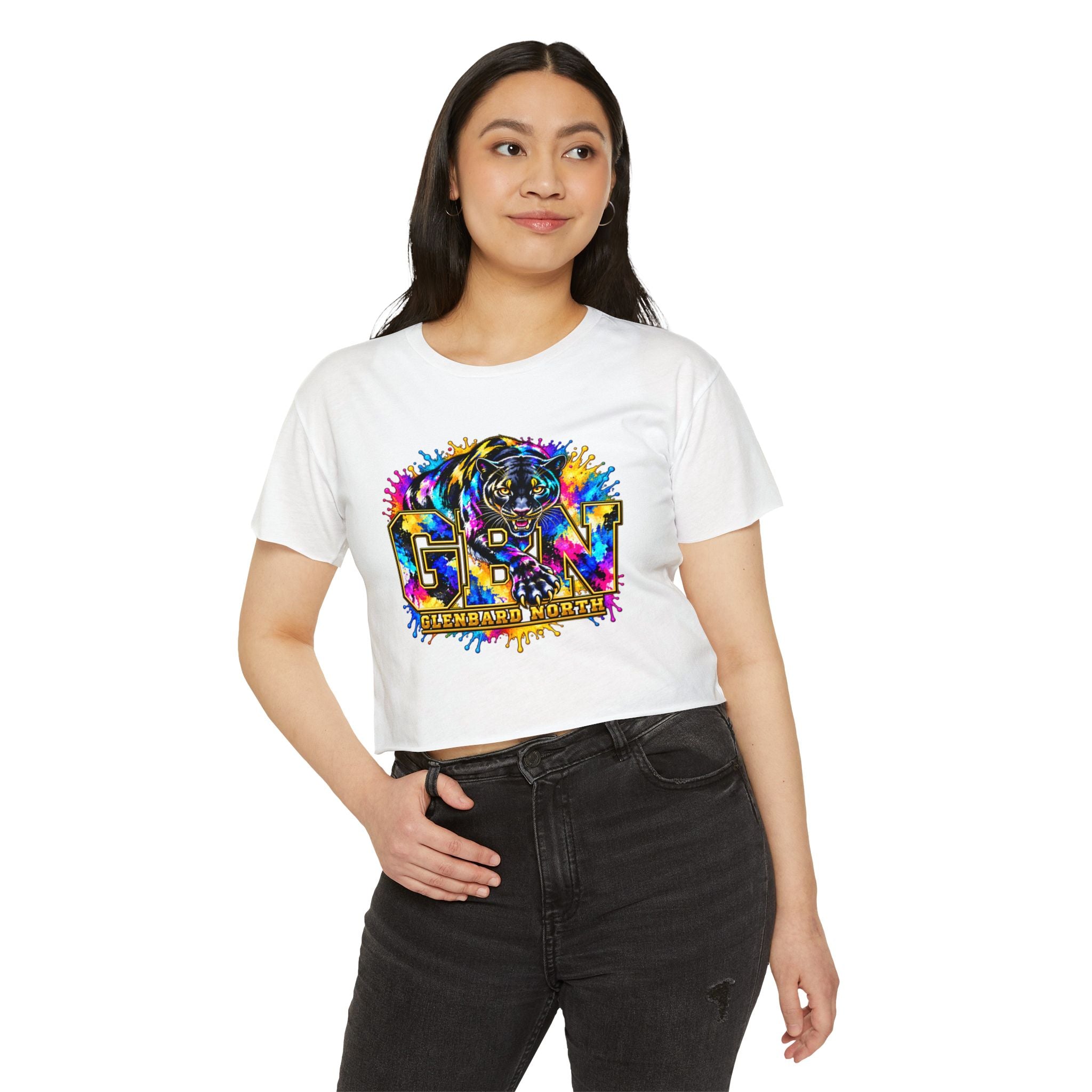 GBN Paint Splash Panther Crop Top