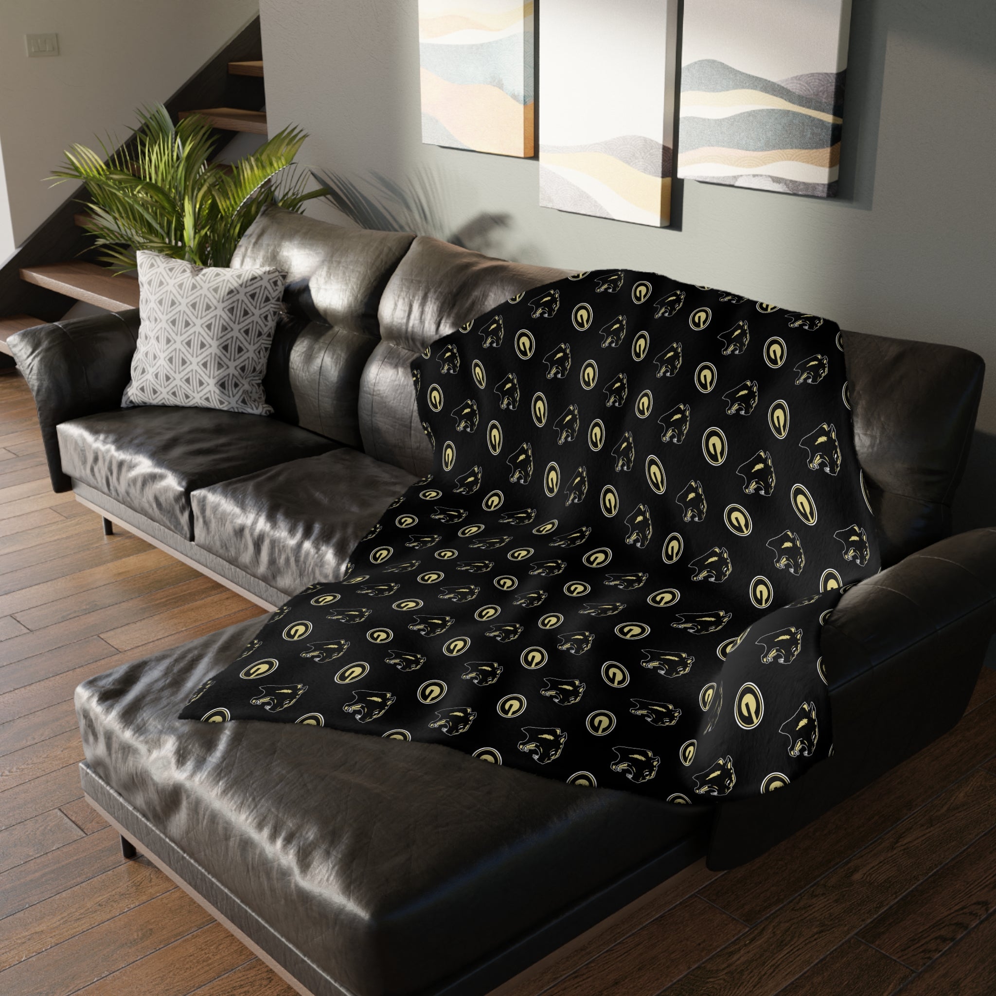 Panther Reversible Microfiber Blanket (Gray)