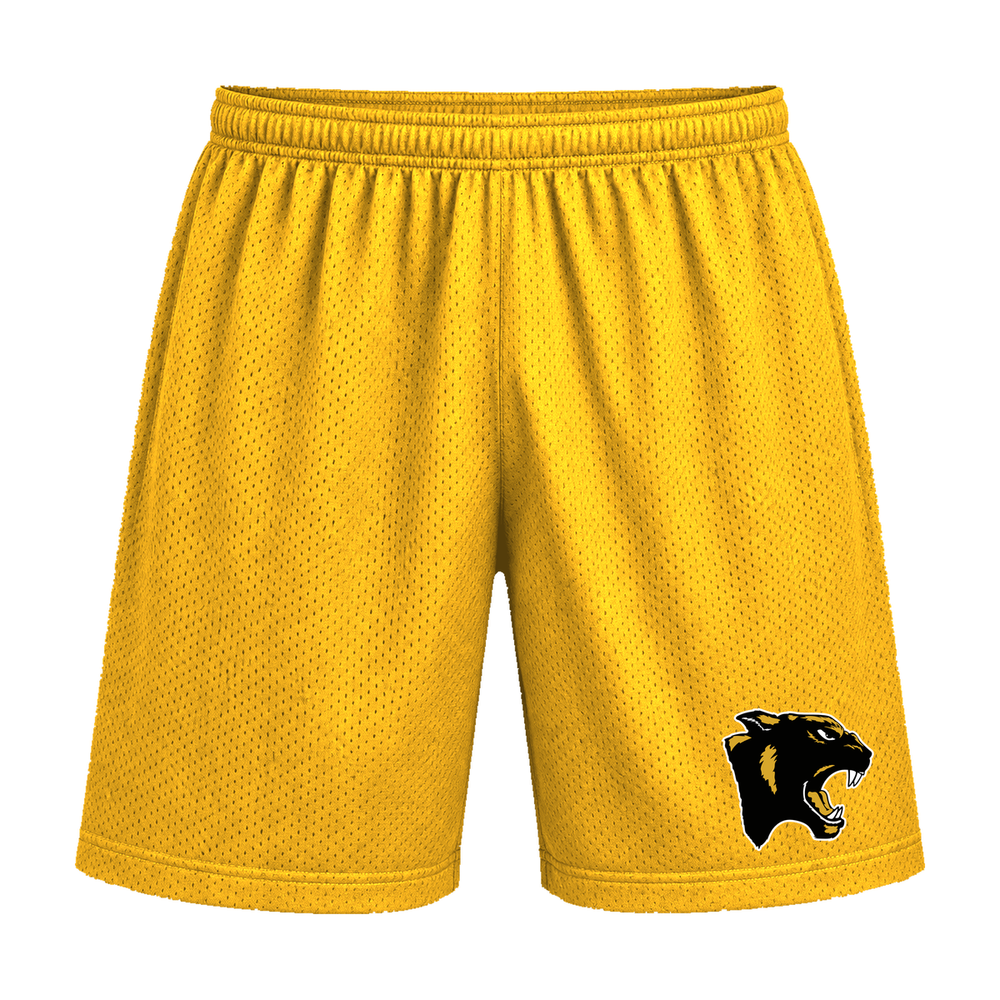GBN Panther Logo Mesh Shorts - Gold