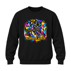 GBN Paint Splash Panther Crewneck Sweatshirt - Black