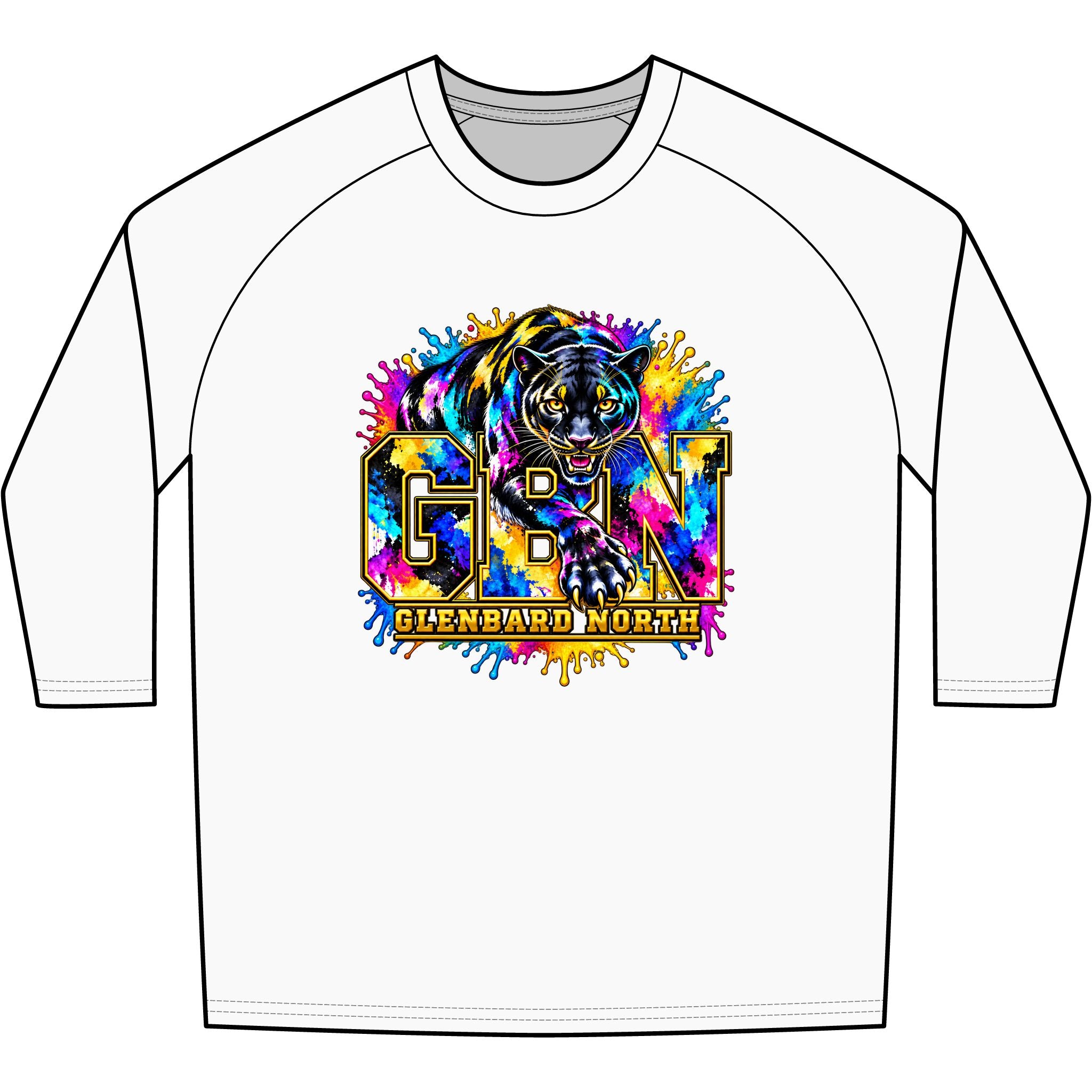 GBN Paint Splash Panther Baseball Tee