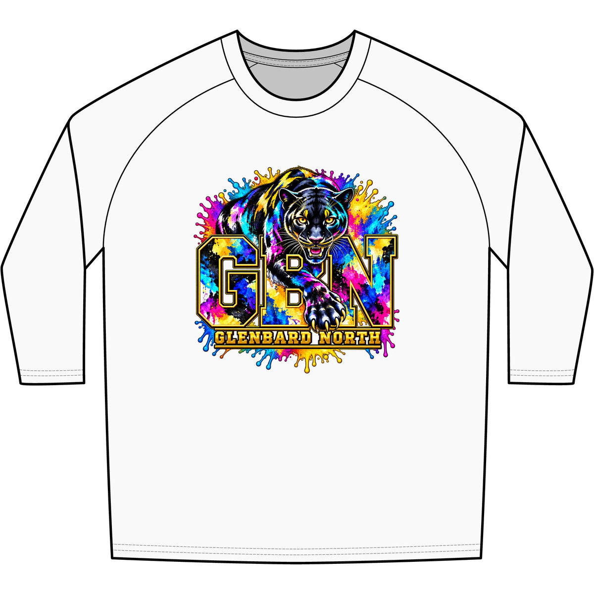GBN Paint Splash Panther Baseball Tee