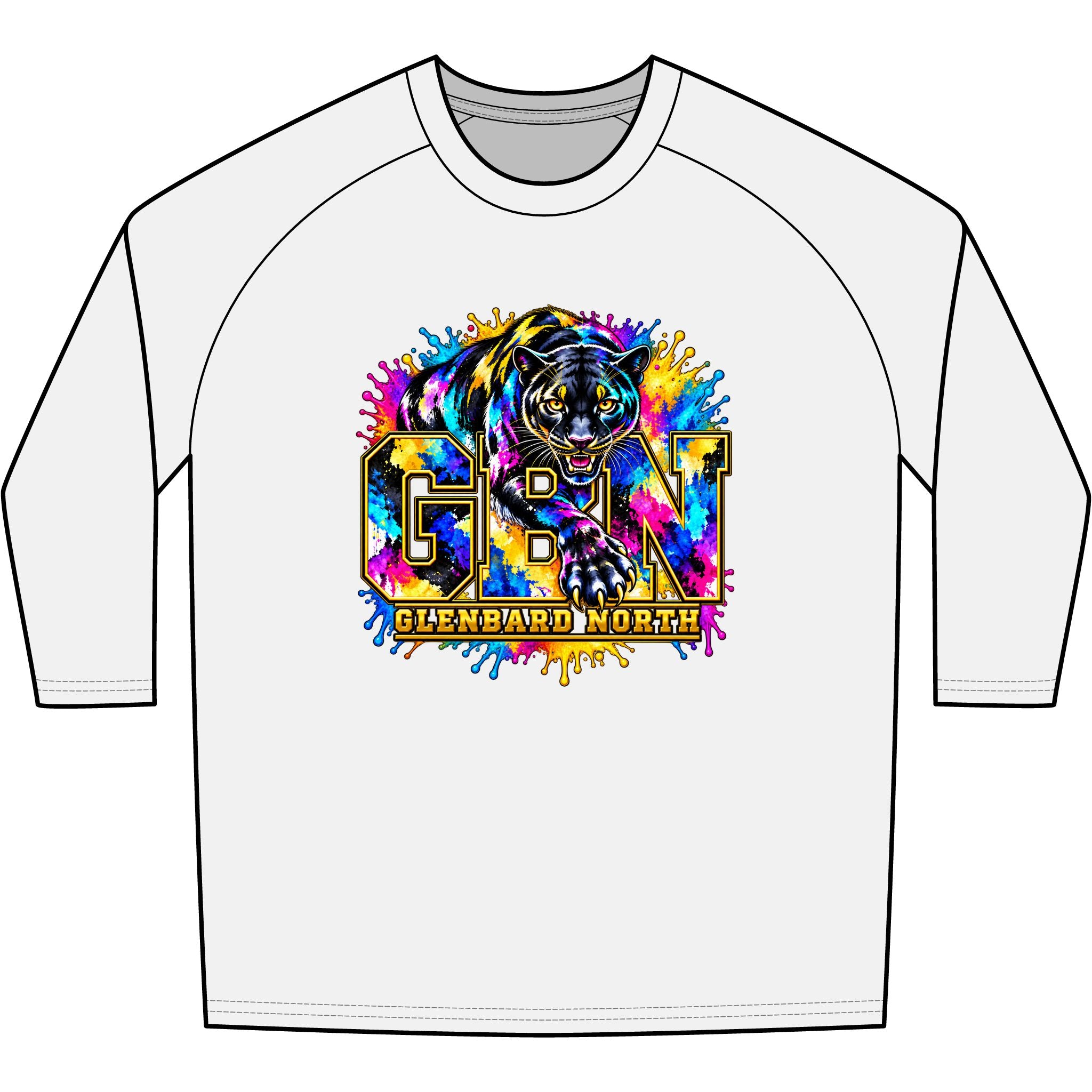 GBN Paint Splash Panther Baseball Tee