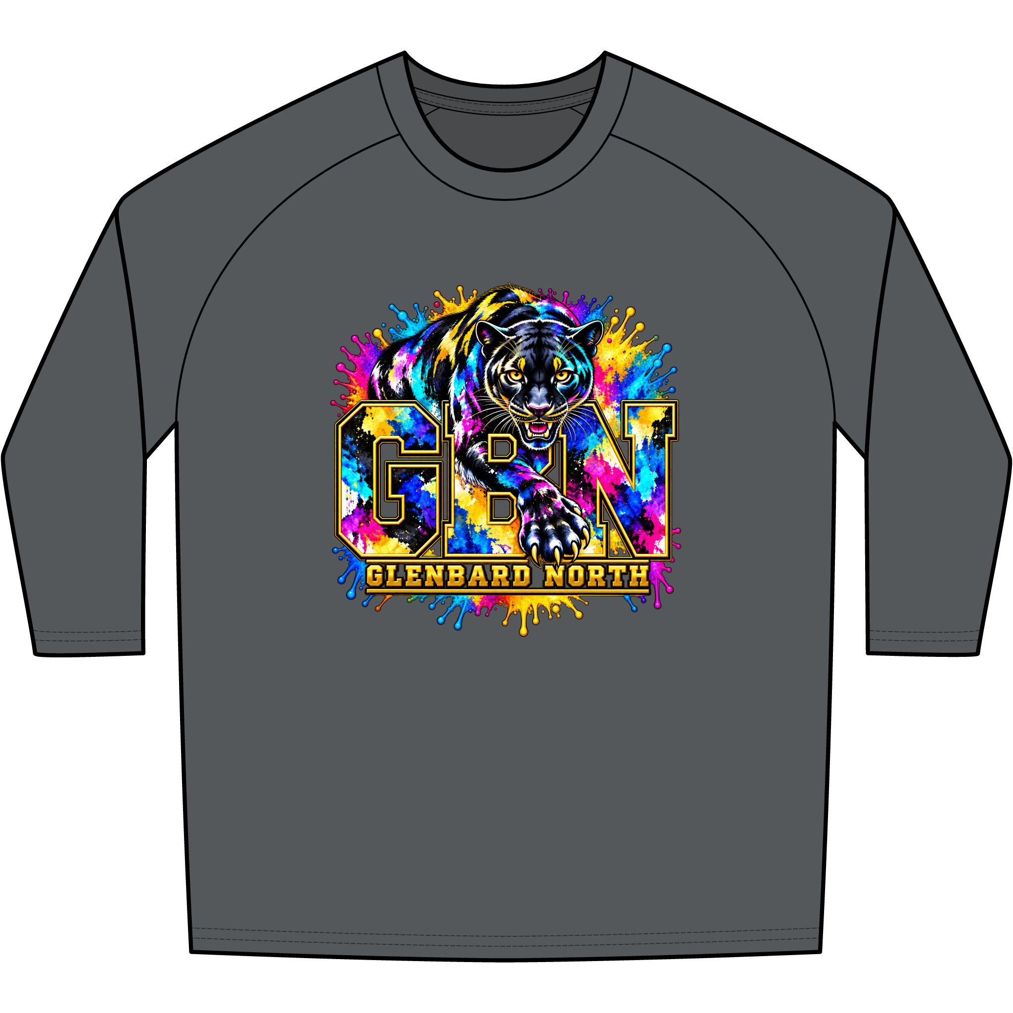 GBN Paint Splash Panther Baseball Tee