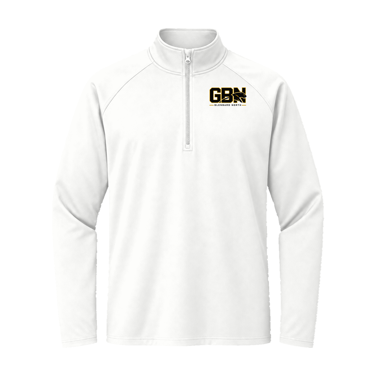 GBN Block Logo Embroidered Quarter-Zip - White