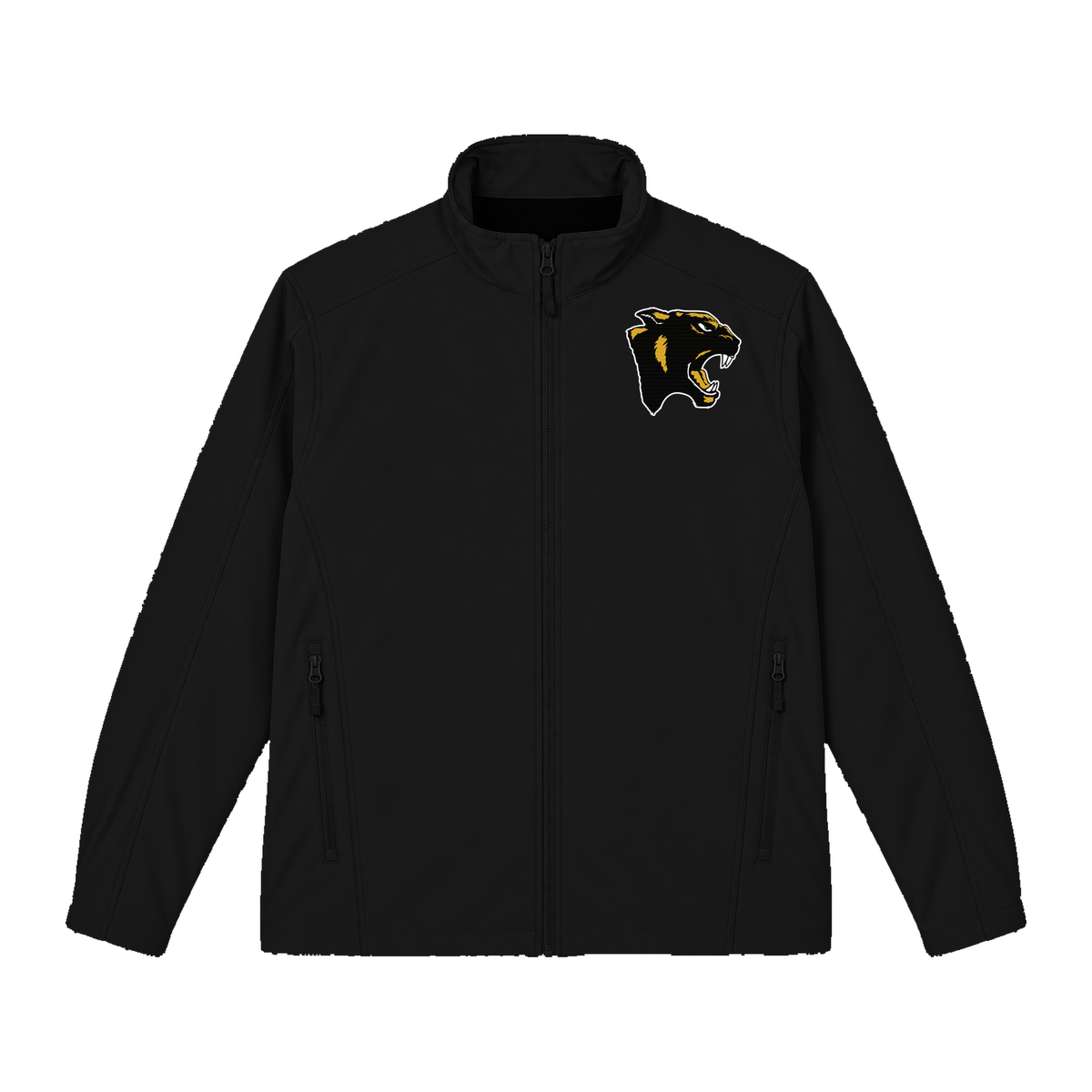 GBN Panther Logo Embroidered Soft Shell Jacket - Black