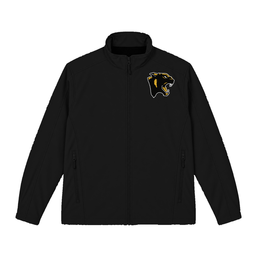 GBN Panther Logo Embroidered Soft Shell Jacket - Black