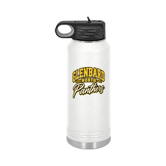 GBN Arched Panthers 32oz Water Bottle - White