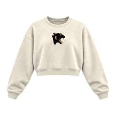 GBN Panther Logo Women's Cropped Crewneck - Bone