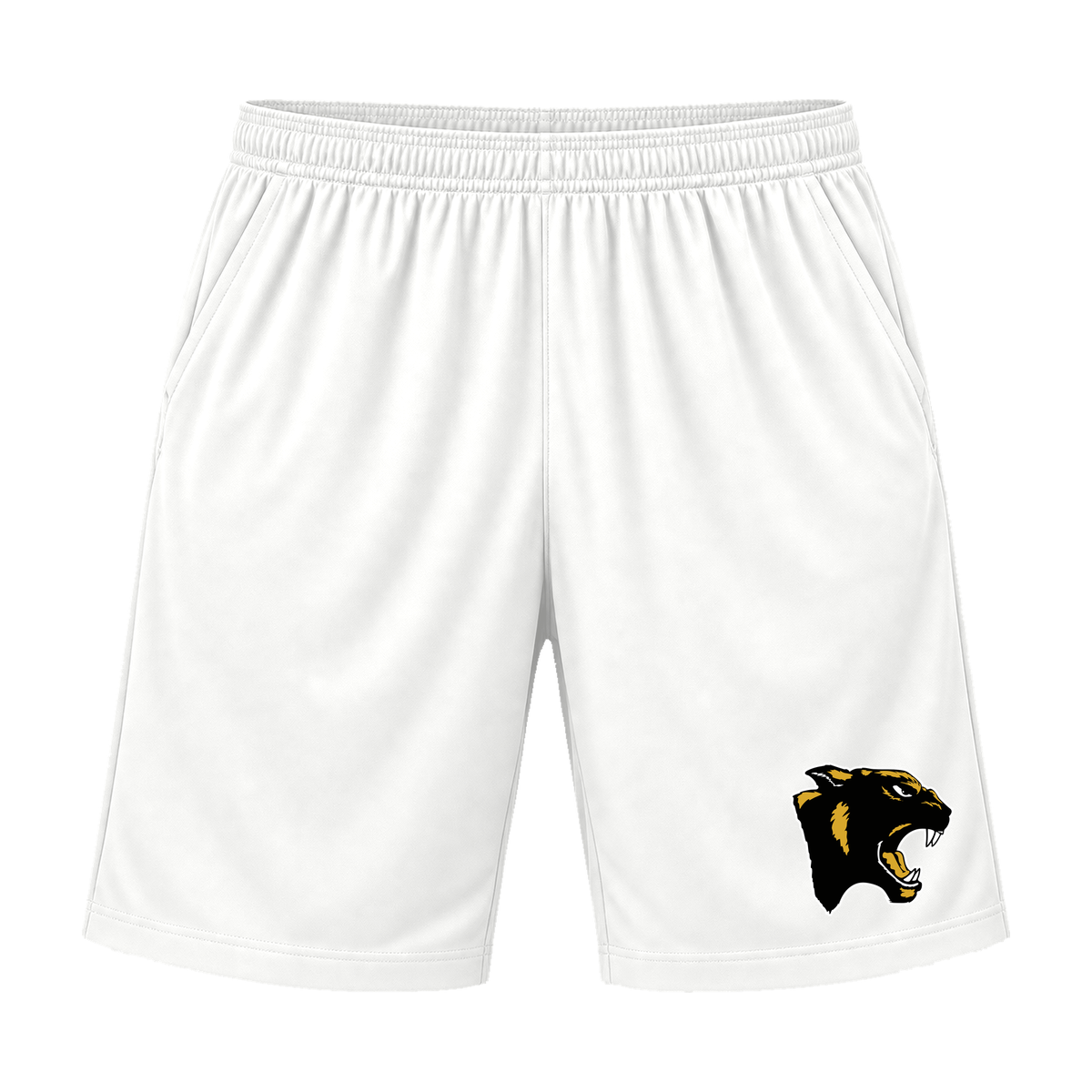 GBN Panther Logo Athletic Shorts - White
