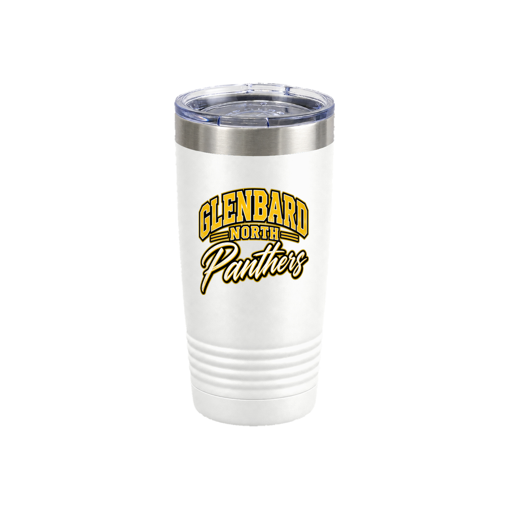 GBN Arched Panthers 20oz Tumbler - White