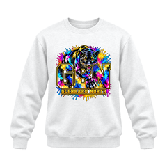 GBN Paint Splash Panther Premium Crewneck - White