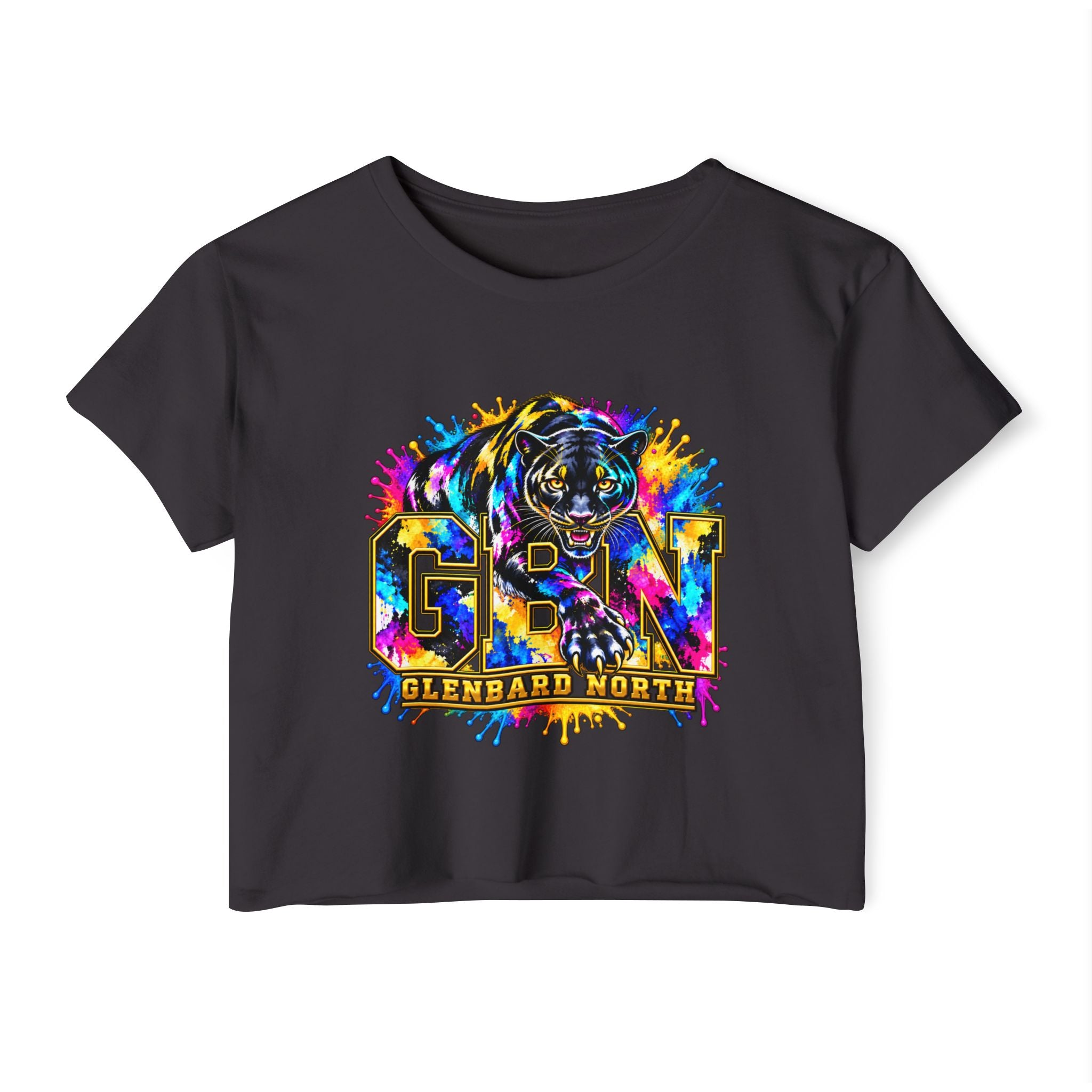 GBN Paint Splash Panther Crop Top