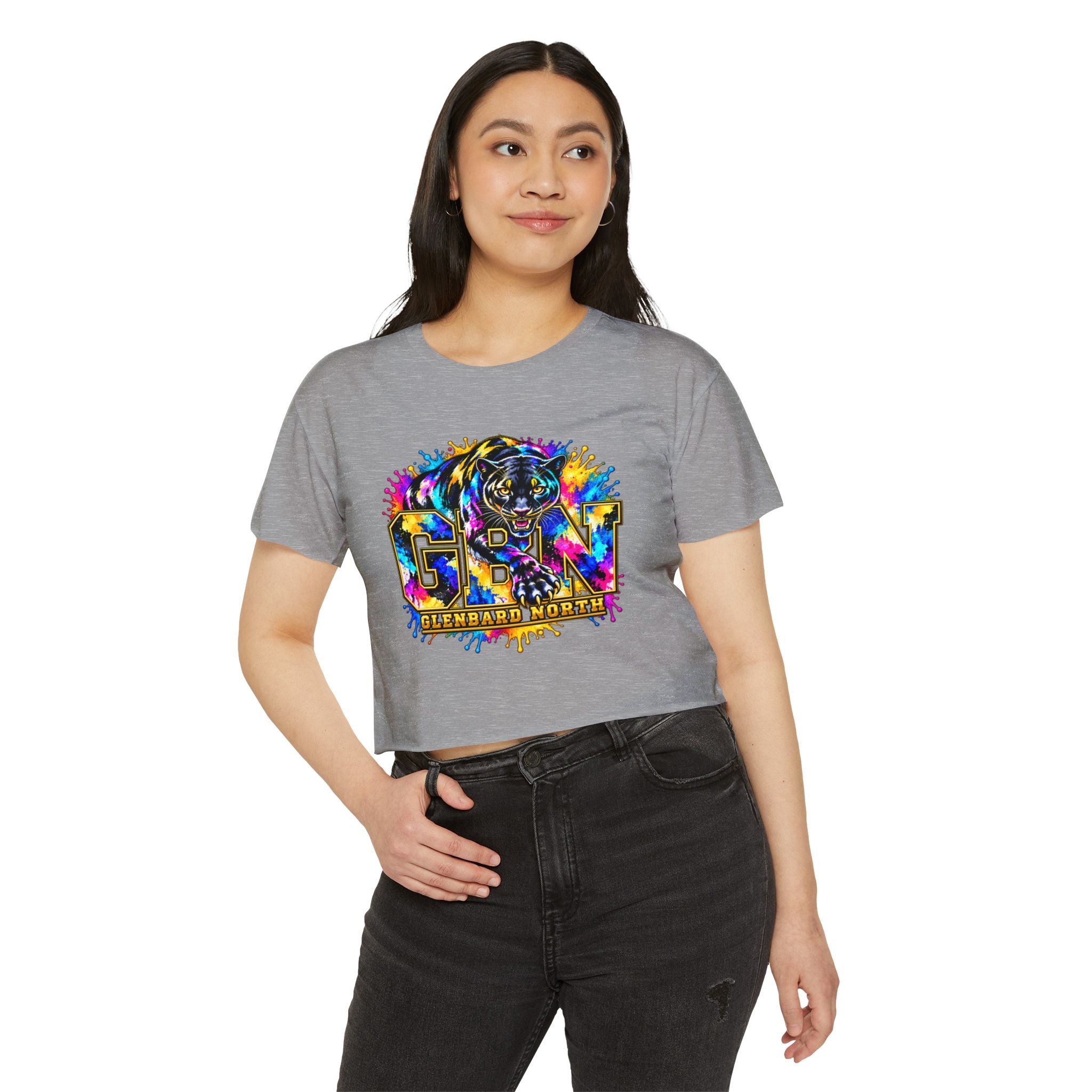 GBN Paint Splash Panther Crop Top