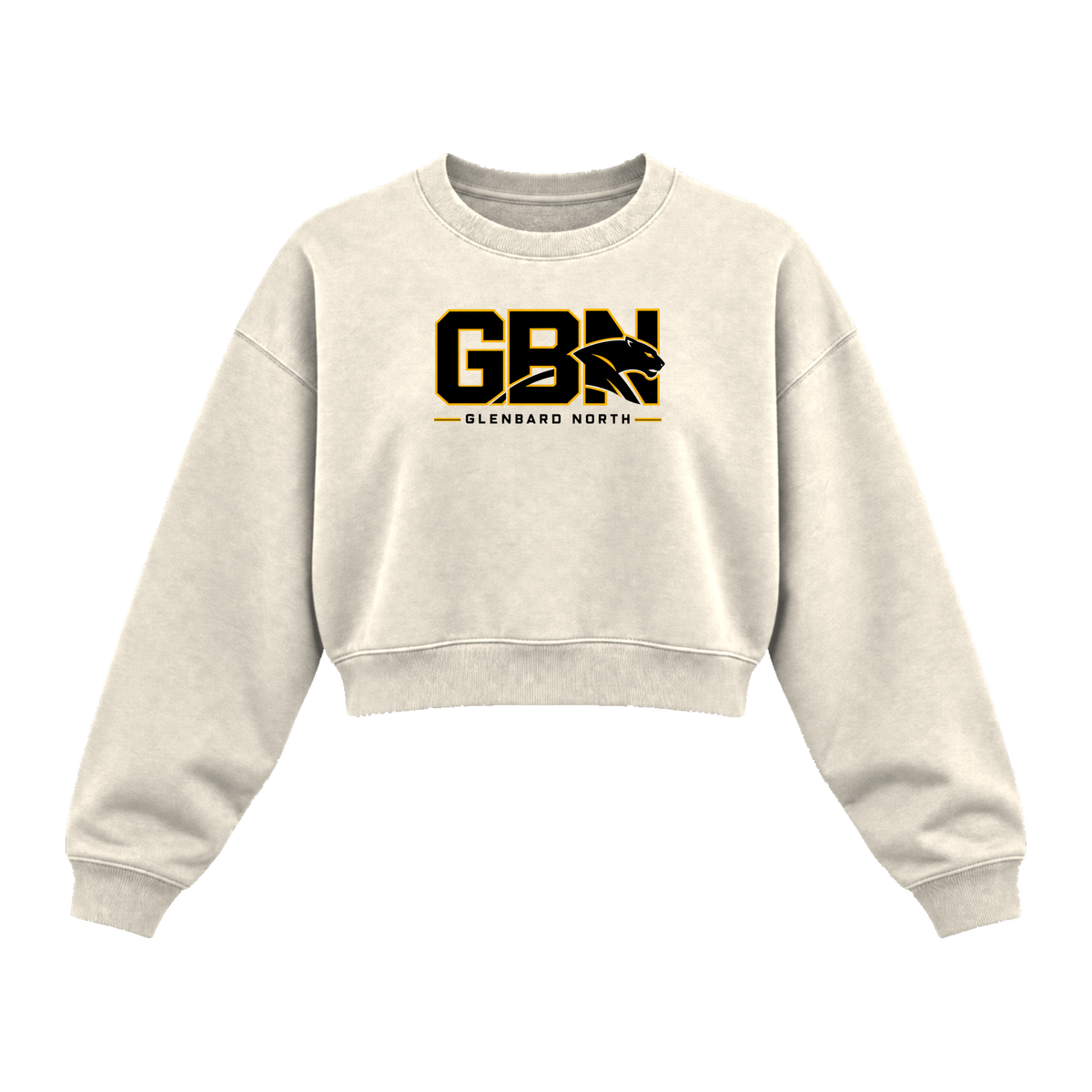 GBN Block Logo Women's Cropped Crewneck - Bone