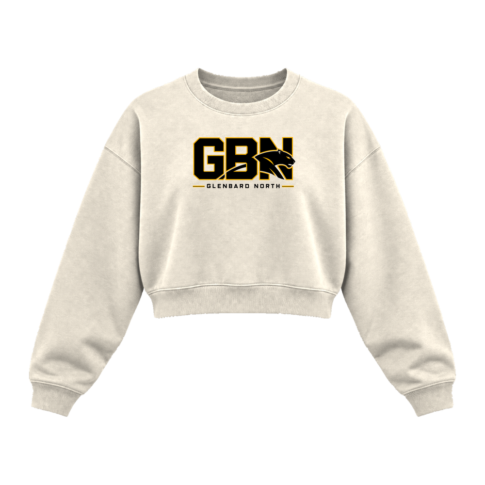 GBN Block Logo Women's Cropped Crewneck - Bone