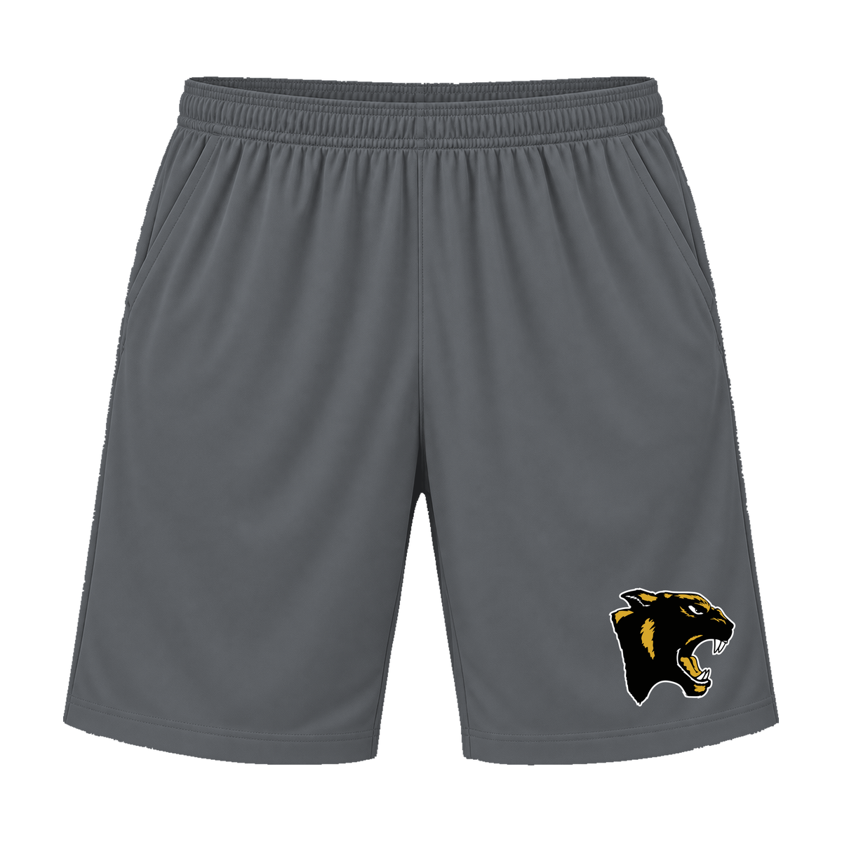 GBN Panther Logo Athletic Shorts - Iron Grey