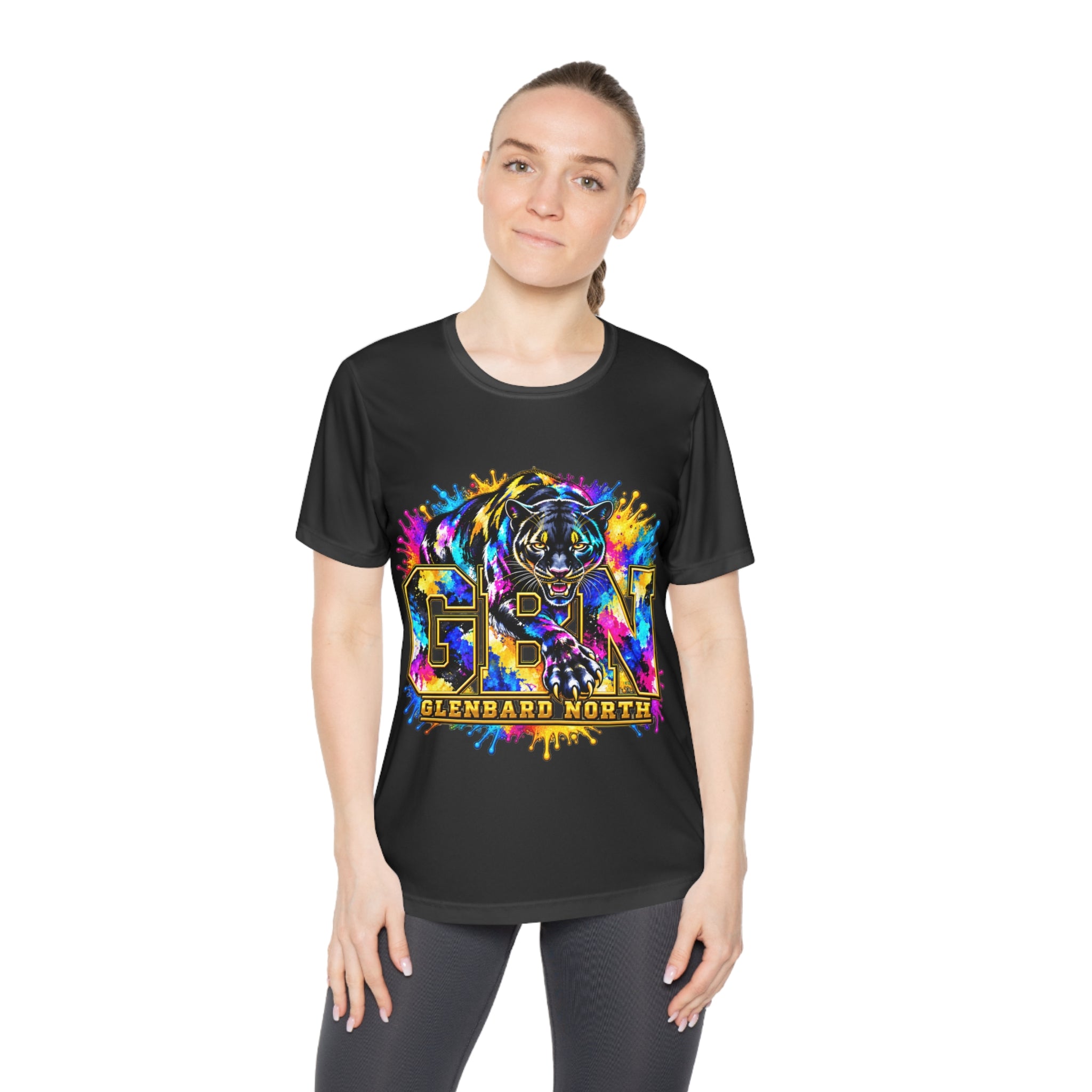 GBN Paint Splash Panther Ladies Performance Tee