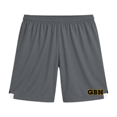 GBN Varsity Letters Two-Tone Shorts - Iron Grey/ White