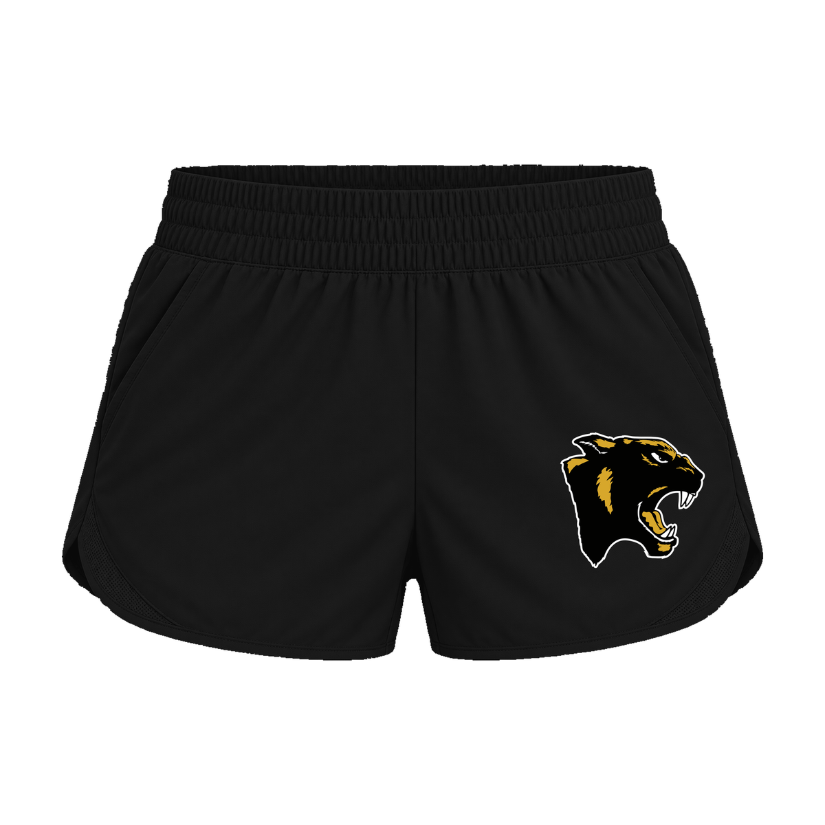 GBN Panther Logo Women's Athletic Shorts - Black